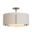 Hubbardton Forge 2008 Dark Smoke Natural Anna Inner Shade & Flax Outer Shade Exos Double Shade Semi-Flush