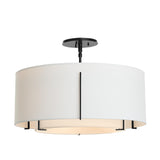 Hubbardton Forge 2008 Black Natural Anna Inner Shade & Natural Anna Outer Shade Exos Double Shade Semi-Flush