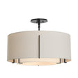 Hubbardton Forge 2008 Black Natural Anna Inner Shade & Flax Outer Shade Exos Double Shade Semi-Flush