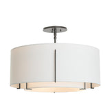Hubbardton Forge 2008 Natural Iron Natural Anna Inner Shade & Natural Anna Outer Shade Exos Double Shade Semi-Flush