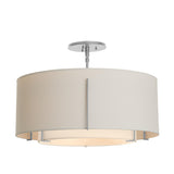 Hubbardton Forge 2008 Vintage Platinum Natural Anna Inner Shade & Flax Outer Shade Exos Double Shade Semi-Flush