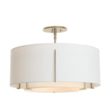 Hubbardton Forge 2008 Soft Gold Natural Anna Inner Shade & Natural Anna Outer Shade Exos Double Shade Semi-Flush