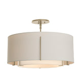 Hubbardton Forge 2008 Soft Gold Natural Anna Inner Shade & Flax Outer Shade Exos Double Shade Semi-Flush