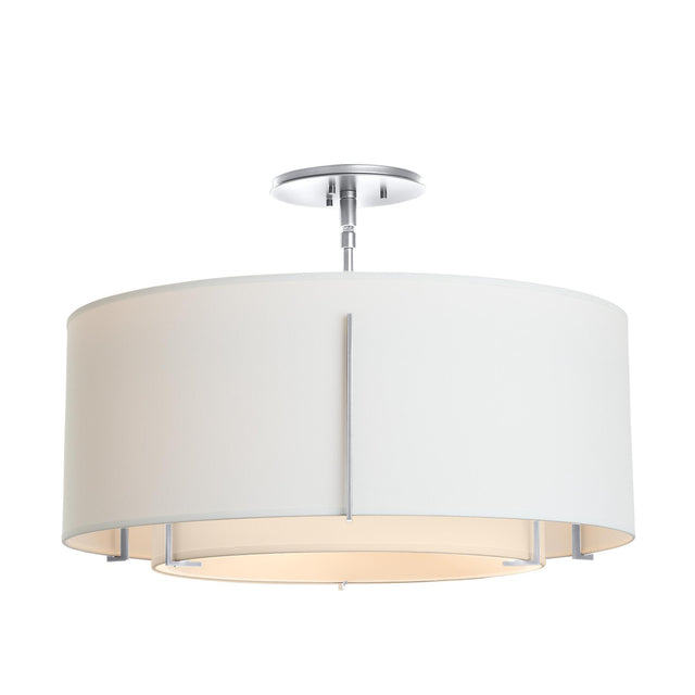 Hubbardton Forge 2008 Sterling Natural Anna Inner Shade & Natural Anna Outer Shade Exos Double Shade Semi-Flush