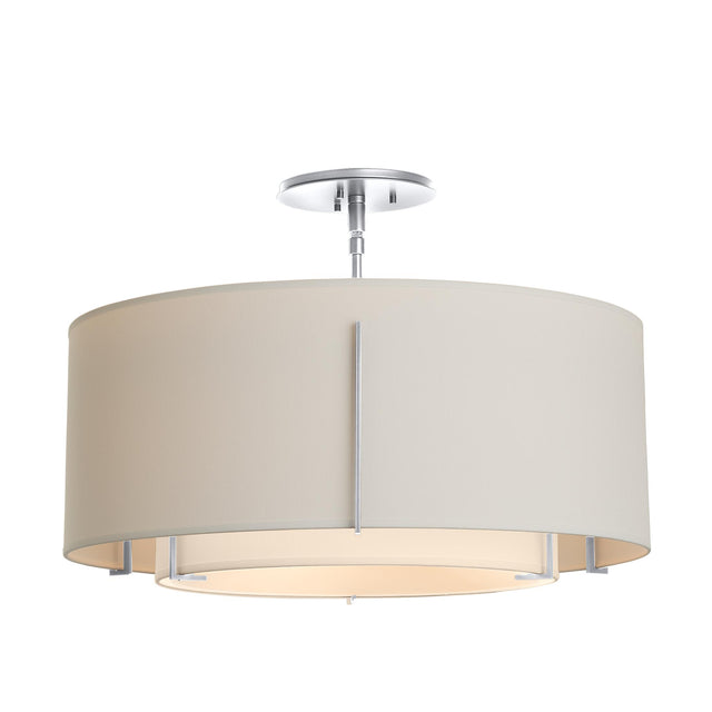 Hubbardton Forge 2008 Sterling Natural Anna Inner Shade & Flax Outer Shade Exos Double Shade Semi-Flush
