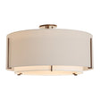 Hubbardton Forge 2015 Bronze Natural Anna Inner Shade & Flax Outer Shade Exos Large Double Shade Semi-Flush
