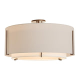 Hubbardton Forge 2015 Bronze Natural Anna Inner Shade & Flax Outer Shade Exos Large Double Shade Semi-Flush