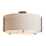 Hubbardton Forge 2015 Dark Smoke Natural Anna Inner Shade & Flax Outer Shade Exos Large Double Shade Semi-Flush