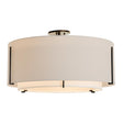 Hubbardton Forge 2015 Black Natural Anna Inner Shade & Flax Outer Shade Exos Large Double Shade Semi-Flush