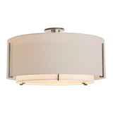 Hubbardton Forge 2015 Natural Iron Natural Anna Inner Shade & Flax Outer Shade Exos Large Double Shade Semi-Flush