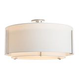 Hubbardton Forge 2015 Vintage Platinum Natural Anna Inner Shade & Natural Anna Outer Shade Exos Large Double Shade Semi-Flush