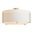Hubbardton Forge 2015 Soft Gold Natural Anna Inner Shade & Natural Anna Outer Shade Exos Large Double Shade Semi-Flush