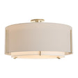 Hubbardton Forge 2015 Soft Gold Natural Anna Inner Shade & Flax Outer Shade Exos Large Double Shade Semi-Flush