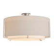 Hubbardton Forge 2015 Sterling Natural Anna Inner Shade & Flax Outer Shade Exos Large Double Shade Semi-Flush