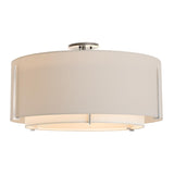 Hubbardton Forge 2015 Sterling Natural Anna Inner Shade & Flax Outer Shade Exos Large Double Shade Semi-Flush