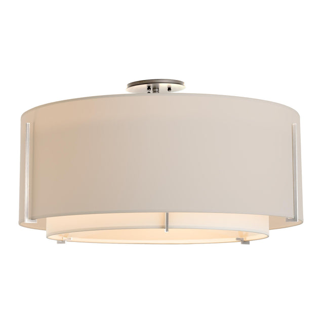 Hubbardton Forge 2015 Sterling Natural Anna Inner Shade & Flax Outer Shade Exos Large Double Shade Semi-Flush