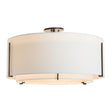Hubbardton Forge 2015 Oil Rubbed Bronze Natural Anna Inner Shade & Natural Anna Outer Shade Exos Large Double Shade Semi-Flush