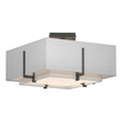 Hubbardton Forge 2014 Natural Iron Natural Anna Inner Shade & Natural Anna Outer Shade Exos Square Small Double Shade Semi-Flush