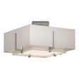 Hubbardton Forge 2014 Vintage Platinum Natural Anna Inner Shade & Flax Outer Shade Exos Square Small Double Shade Semi-Flush