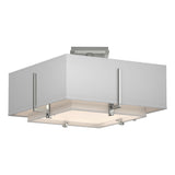 Hubbardton Forge 2014 Sterling Natural Anna Inner Shade & Natural Anna Outer Shade Exos Square Small Double Shade Semi-Flush