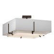 Hubbardton Forge 2013 Bronze Natural Anna Inner Shade & Natural Anna Outer Shade Exos Square Double Shade Semi-Flush