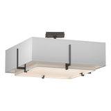 Hubbardton Forge 2013 Natural Iron Natural Anna Inner Shade & Natural Anna Outer Shade Exos Square Double Shade Semi-Flush
