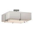 Hubbardton Forge 2013 Vintage Platinum Natural Anna Inner Shade & Flax Outer Shade Exos Square Double Shade Semi-Flush