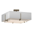 Hubbardton Forge 2013 Soft Gold Natural Anna Inner Shade & Natural Anna Outer Shade Exos Square Double Shade Semi-Flush