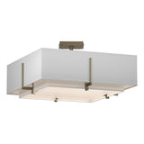 Hubbardton Forge 2013 Soft Gold Natural Anna Inner Shade & Natural Anna Outer Shade Exos Square Double Shade Semi-Flush
