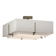 Hubbardton Forge 2013 Soft Gold Natural Anna Inner Shade & Flax Outer Shade Exos Square Double Shade Semi-Flush