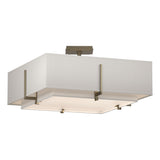 Hubbardton Forge 2013 Soft Gold Natural Anna Inner Shade & Flax Outer Shade Exos Square Double Shade Semi-Flush