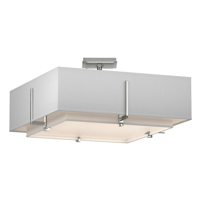Hubbardton Forge 2013 Sterling Natural Anna Inner Shade & Natural Anna Outer Shade Exos Square Double Shade Semi-Flush