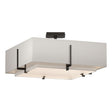 Hubbardton Forge 2013 Oil Rubbed Bronze Natural Anna Inner Shade & Flax Outer Shade Exos Square Double Shade Semi-Flush