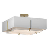 Hubbardton Forge 2013 Modern Brass Natural Anna Inner Shade & Natural Anna Outer Shade Exos Square Double Shade Semi-Flush
