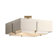 Hubbardton Forge 2015 Soft Gold Natural Anna Inner Shade & Flax Outer Shade Exos Square Large Double Shade Semi-Flush