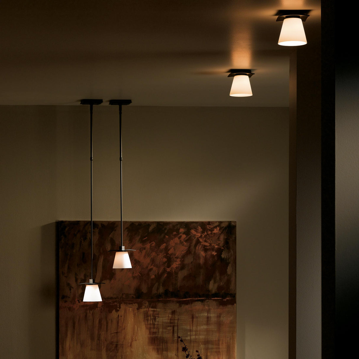 Hubbardton Forge 2010 Dark Smoke Opal Glass (GG) Wren Flush Mount