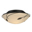 Hubbardton Forge 2005 Black Opal Glass (GG) Forged Leaves Flush Mount