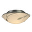 Hubbardton Forge 2005 Vintage Platinum Opal Glass (GG) Forged Leaves Flush Mount