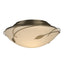 Hubbardton Forge 2005 Soft Gold Opal Glass (GG) Forged Leaves Flush Mount