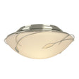Hubbardton Forge 2005 Sterling Opal Glass (GG) Forged Leaves Flush Mount