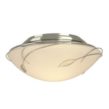 Hubbardton Forge 2005 Sterling Opal Glass (GG) Forged Leaves Flush Mount