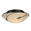 Hubbardton Forge 2005 Oil Rubbed Bronze Opal Glass (GG) Forged Leaves Flush Mount