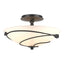Hubbardton Forge 2000 Black Opal Glass (GG) Forged Leaves Semi-Flush