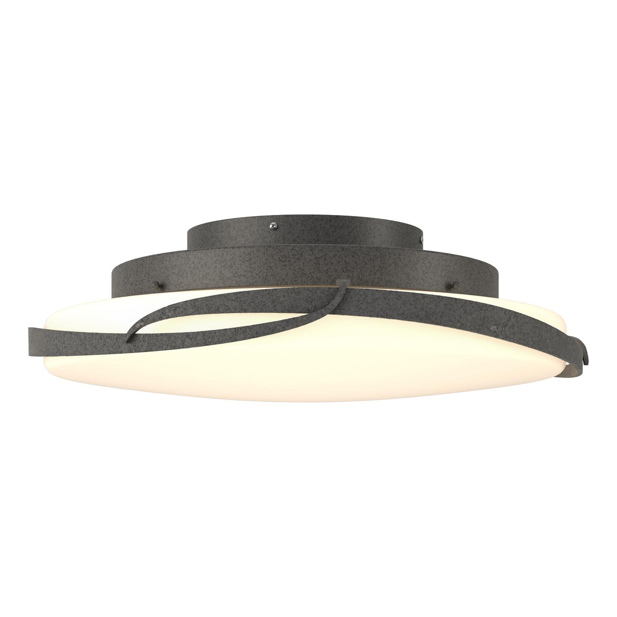 Hubbardton Forge 2014 Natural Iron Opal Glass (GG) Flora LED Flush Mount