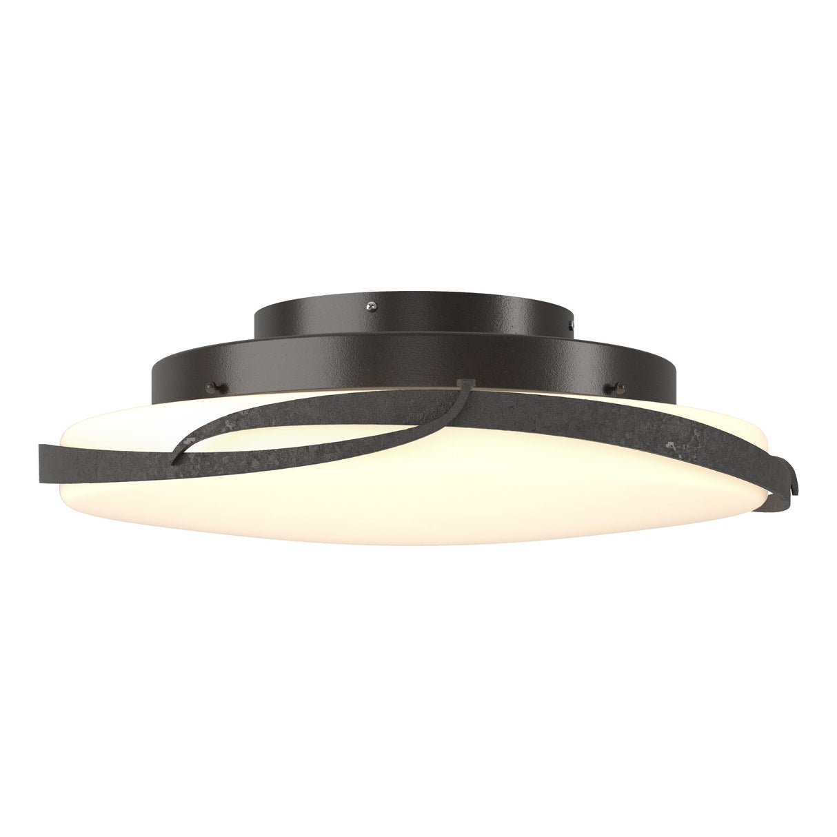 Hubbardton Forge 2014 Oil Rubbed Bronze Opal Glass (GG) Flora LED Flush Mount
