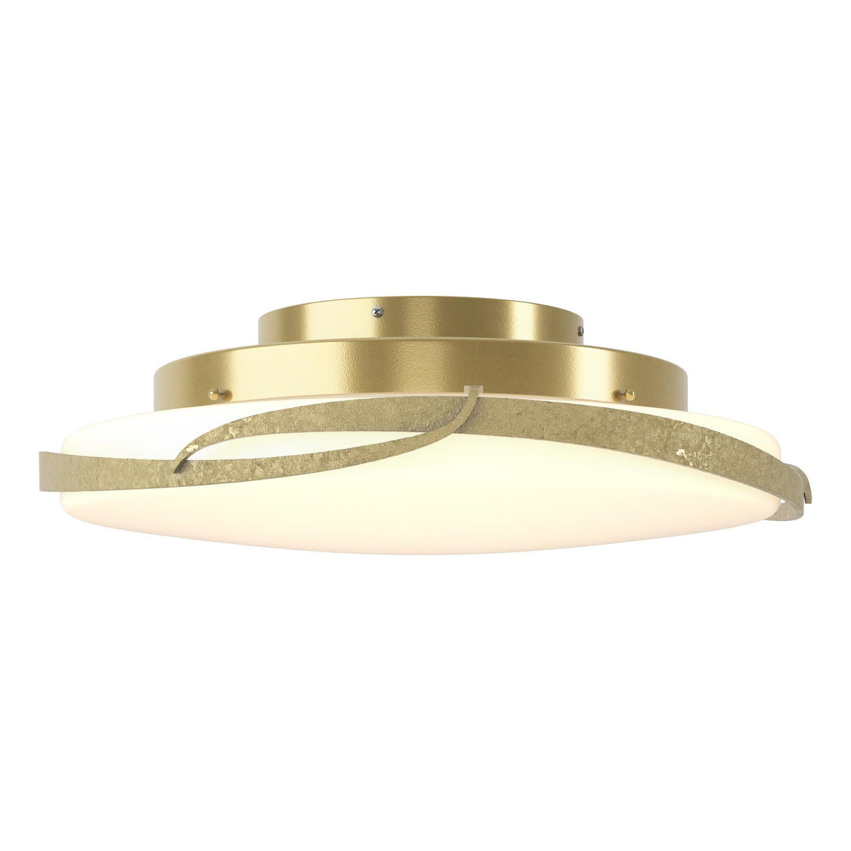 Hubbardton Forge 2014 Modern Brass Opal Glass (GG) Flora LED Flush Mount