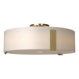 Hubbardton Forge 2009 Modern Brass Opal Glass (GG) Impressions Large Semi-Flush
