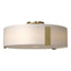 Hubbardton Forge 2009 Modern Brass Opal Glass (GG) Impressions Large Semi-Flush