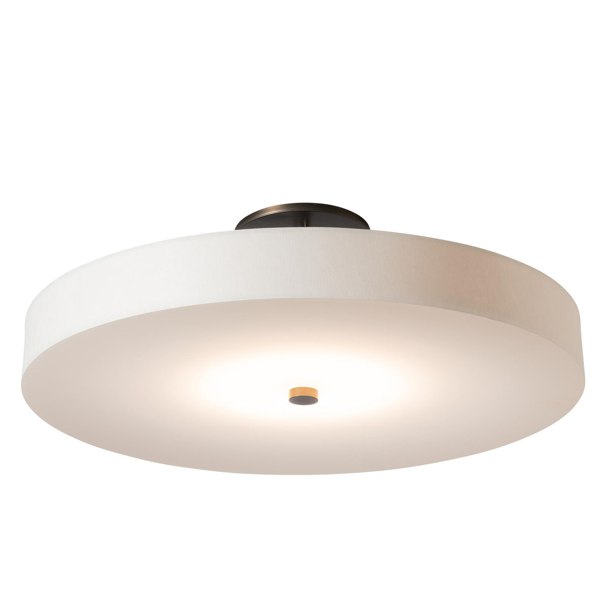 Hubbardton Forge 2016 Dark Smoke Spun Frost (SH) Disq Large LED Semi-Flush