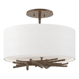Hubbardton Forge 2012 Bronze Natural Anna Shade (SF) Brindille Semi-Flush